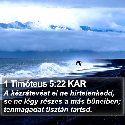 1 Timóteus 5:22 KAR Bible Verse Image