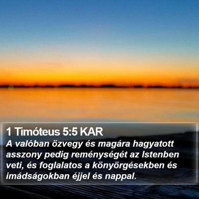 1 Timóteus 5:5 KAR Bible Verse Image