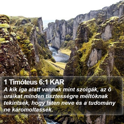 1 Timóteus 6:1 KAR Bible Verse Image