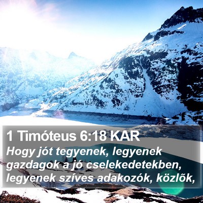 1 Timóteus 6:18 KAR Bible Verse Image
