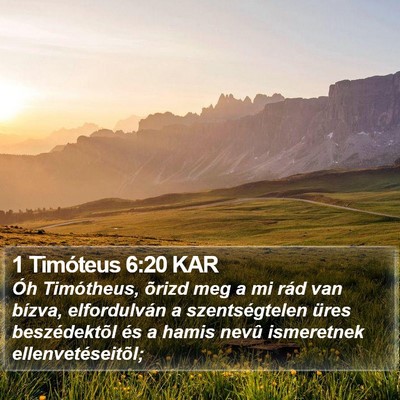 1 Timóteus 6:20 KAR Bible Verse Image