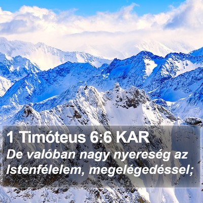 1 Timóteus 6:6 KAR Bible Verse Image