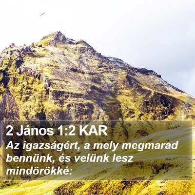 2 János 1:2 KAR Bible Verse Image