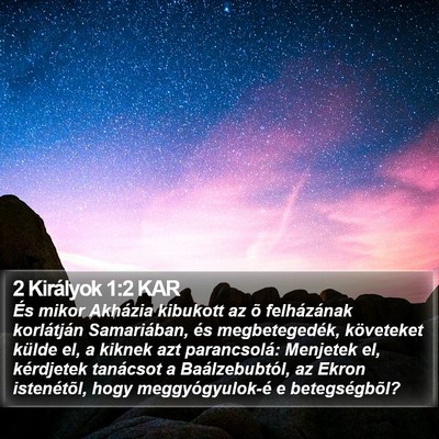 2 Királyok 1:2 KAR Bible Verse Image