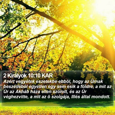 2 Királyok 10:10 KAR Bible Verse Image