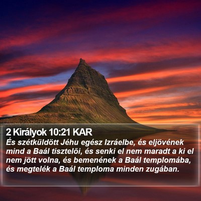 2 Királyok 10:21 KAR Bible Verse Image
