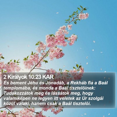 2 Királyok 10:23 KAR Bible Verse Image