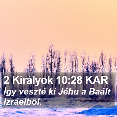 2 Királyok 10:28 KAR Bible Verse Image