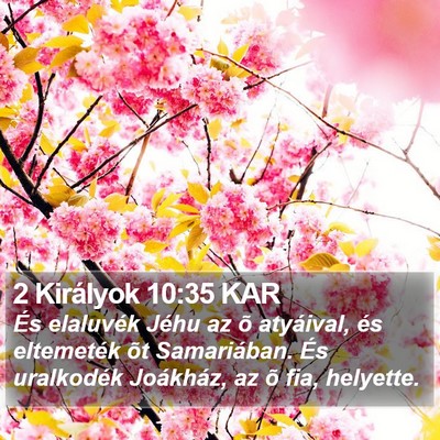 2 Királyok 10:35 KAR Bible Verse Image