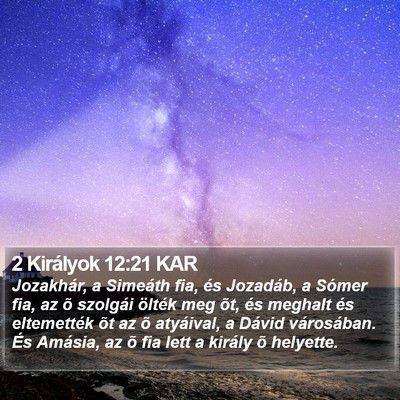 2 Királyok 12:21 KAR Bible Verse Image