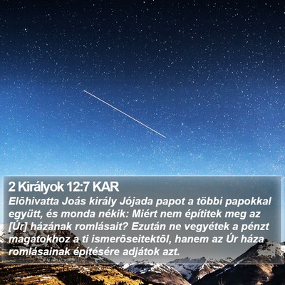 2 Királyok 12:7 KAR Bible Verse Image