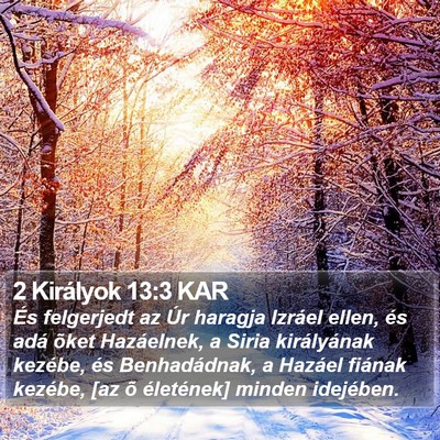 2 Királyok 13:3 KAR Bible Verse Image