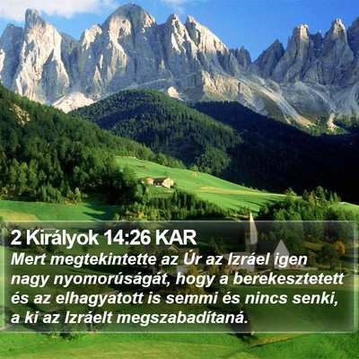 2 Királyok 14:26 KAR Bible Verse Image