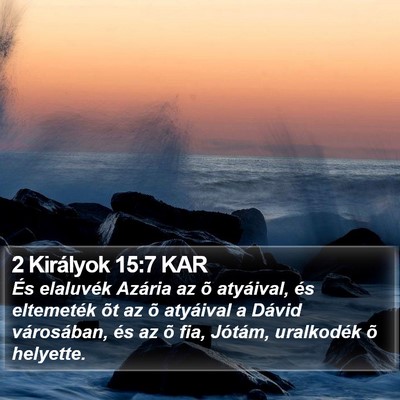 2 Királyok 15:7 KAR Bible Verse Image