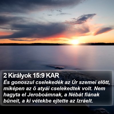 2 Királyok 15:9 KAR Bible Verse Image