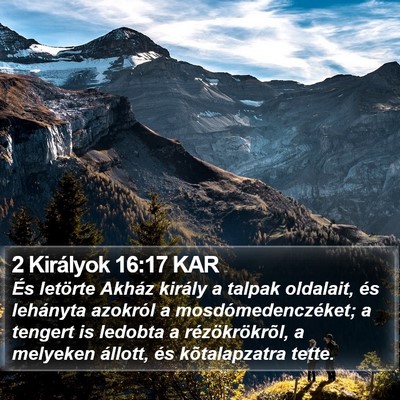 2 Királyok 16:17 KAR Bible Verse Image