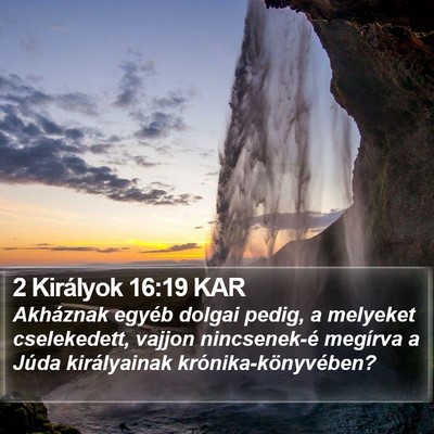 2 Királyok 16:19 KAR Bible Verse Image