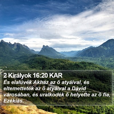 2 Királyok 16:20 KAR Bible Verse Image