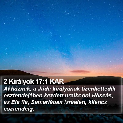 2 Királyok 17:1 KAR Bible Verse Image