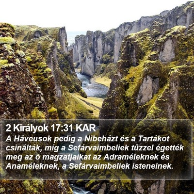 2 Királyok 17:31 KAR Bible Verse Image