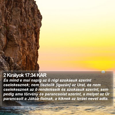 2 Királyok 17:34 KAR Bible Verse Image