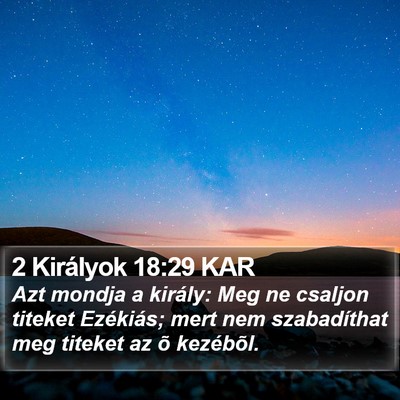 2 Királyok 18:29 KAR Bible Verse Image