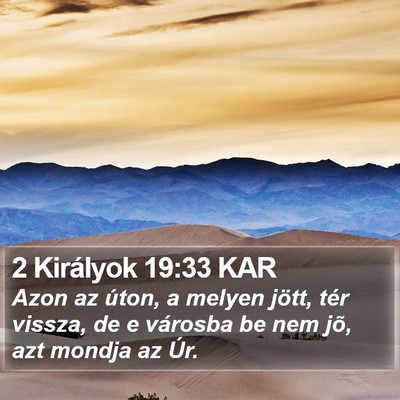 2 Királyok 19:33 KAR Bible Verse Image
