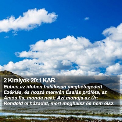 2 Királyok 20:1 KAR Bible Verse Image