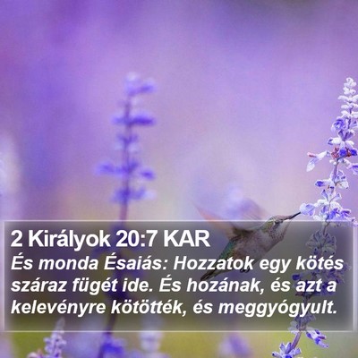 2 Királyok 20:7 KAR Bible Verse Image