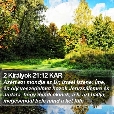 2 Királyok 21:12 KAR Bible Verse Image