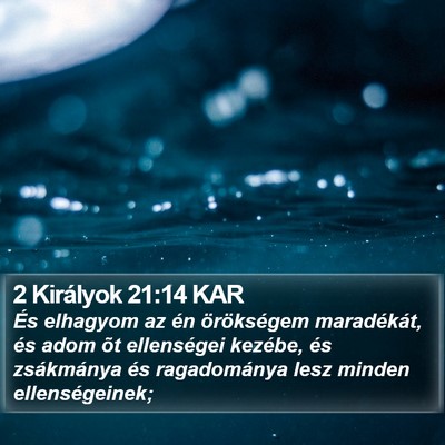 2 Királyok 21:14 KAR Bible Verse Image