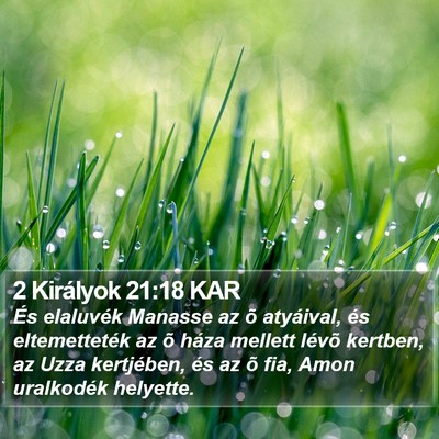 2 Királyok 21:18 KAR Bible Verse Image