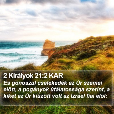 2 Királyok 21:2 KAR Bible Verse Image