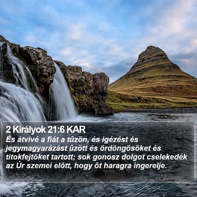 2 Királyok 21:6 KAR Bible Verse Image