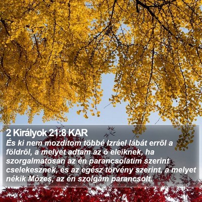 2 Királyok 21:8 KAR Bible Verse Image