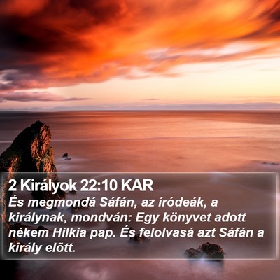 2 Királyok 22:10 KAR Bible Verse Image