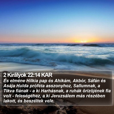2 Királyok 22:14 KAR Bible Verse Image