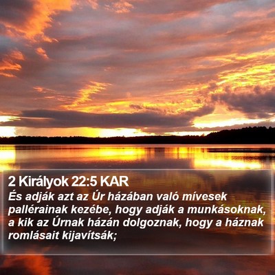 2 Királyok 22:5 KAR Bible Verse Image