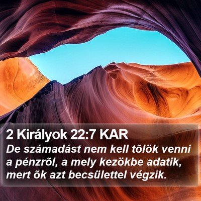 2 Királyok 22:7 KAR Bible Verse Image