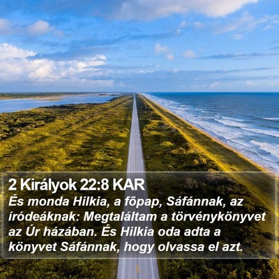 2 Királyok 22:8 KAR Bible Verse Image