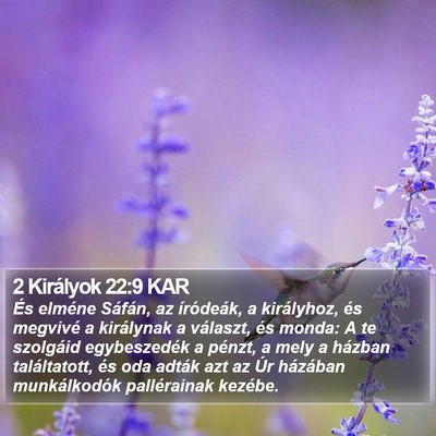 2 Királyok 22:9 KAR Bible Verse Image