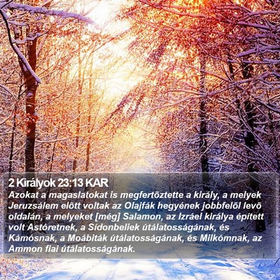 2 Királyok 23:13 KAR Bible Verse Image