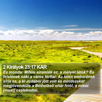 2 Királyok 23:17 KAR Bible Verse Image