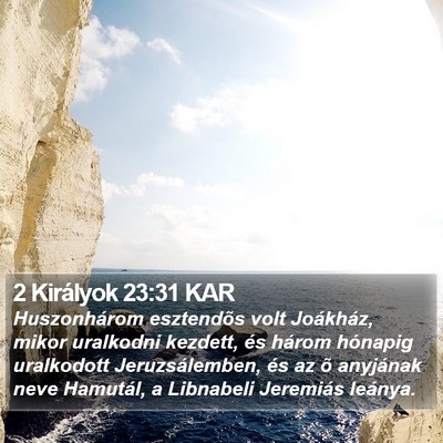 2 Királyok 23:31 KAR Bible Verse Image