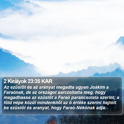 2 Királyok 23:35 KAR Bible Verse Image