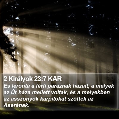 2 Királyok 23:7 KAR Bible Verse Image