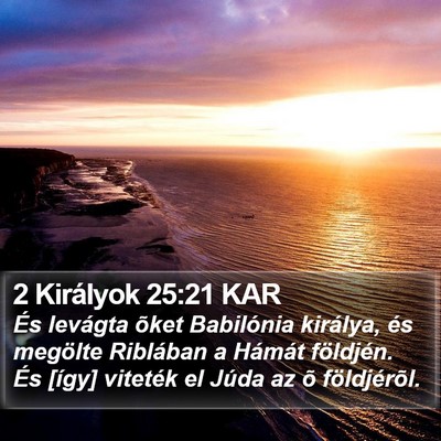 2 Királyok 25:21 KAR Bible Verse Image
