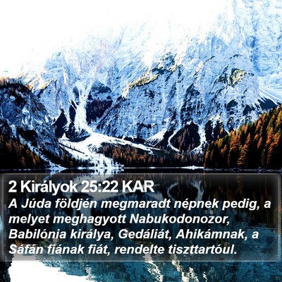 2 Királyok 25:22 KAR Bible Verse Image