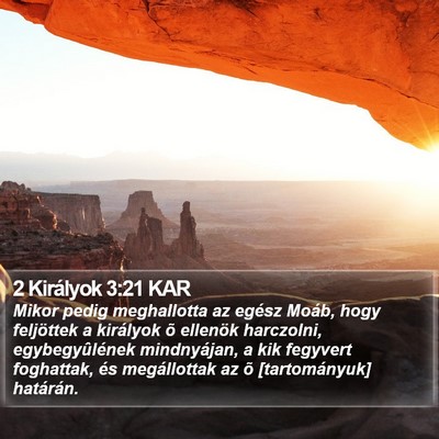2 Királyok 3:21 KAR Bible Verse Image