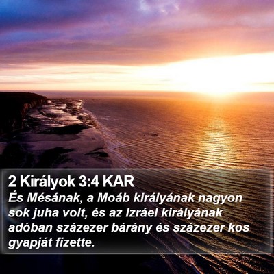 2 Királyok 3:4 KAR Bible Verse Image